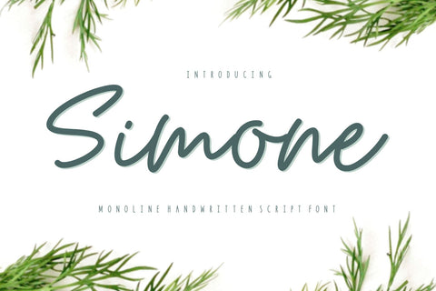 Simone - Mono Line Handwritten Script Font Jyllyco 