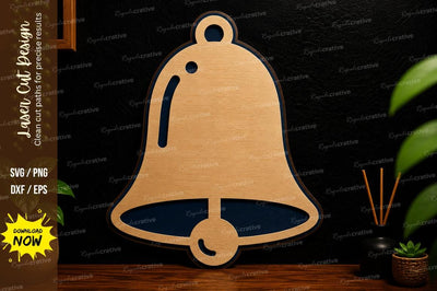 Simple Bell Ornament laser cut svg File SVG Regulrcrative 