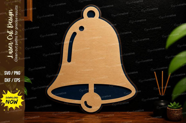 Simple Bell Ornament laser cut svg File SVG Regulrcrative 