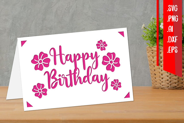 Simple Birthday Card, Birthday Insert Card, Cricut Joy Insert Svg SVG zafrans studio 