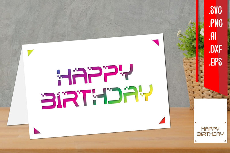 Simple Birthday Card, Birthday Insert Card, Cricut Joy Insert Svg SVG zafrans studio 