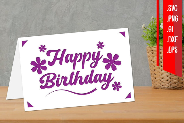 Simple Birthday Card, Birthday Insert Card, Cricut Joy Insert Svg SVG zafrans studio 