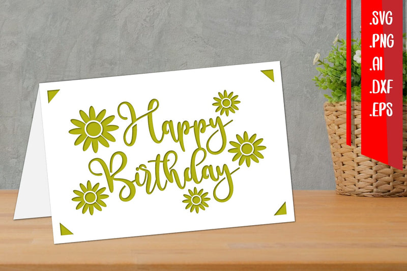 Simple Birthday Card, Birthday Insert Card, Cricut Joy Insert Svg SVG zafrans studio 