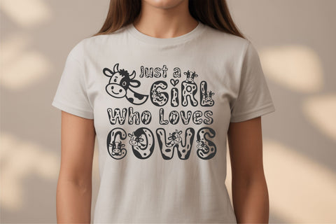 Simple Cow Font | Cute Cow Font with Farm Animals Font TonisArtStudio 