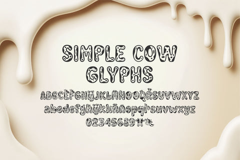 Simple Cow Font | Cute Cow Font with Farm Animals Font TonisArtStudio 