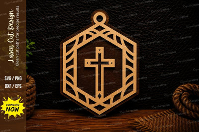 Simple Cross Ornament Laser Cut SVG File SVG Regulrcrative 