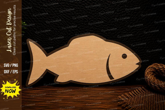Simple Fish Silhouette Laser Cut Svg Design SVG Regulrcrative 