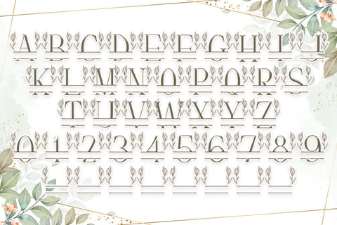 Simple Floral Line Monogram Font Dm Letter Studio 