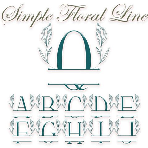 Simple Floral Line Monogram Font Dm Letter Studio 