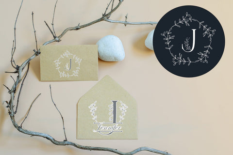 Simple Leaves Monogram Font Dm Letter Studio 