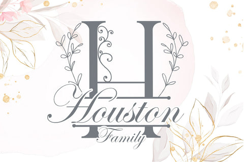 Simple Leaves Monogram Font Dm Letter Studio 