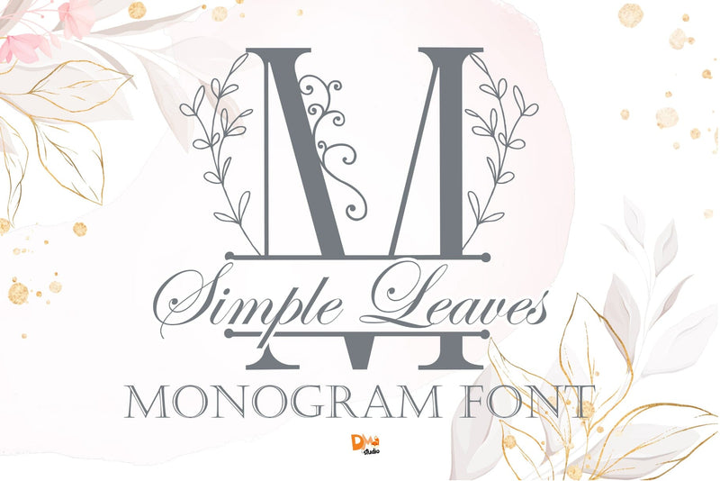 Simple Leaves Monogram - So Fontsy