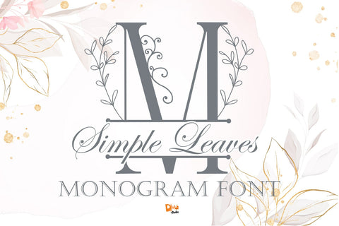 Simple Leaves Monogram Font Dm Letter Studio 