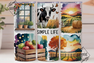Simple Life Fall 20oz Tumbler Wrap Sublimation sassyprint 