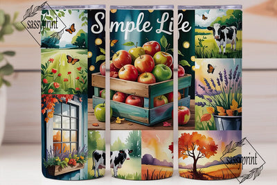 Simple Life Fall 20oz Tumbler Wrap Sublimation sassyprint 
