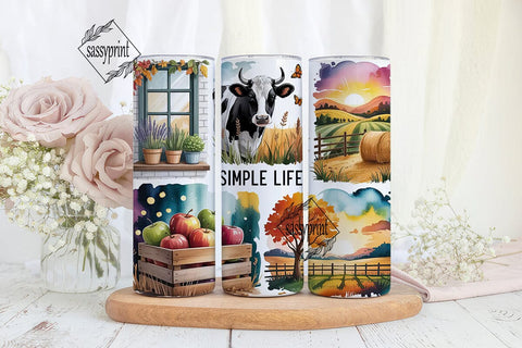 Simple Life Fall 20oz Tumbler Wrap Sublimation sassyprint 