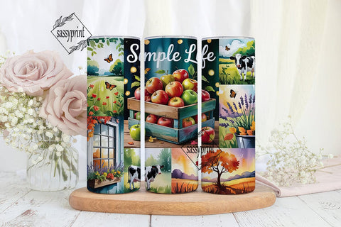 Simple Life Fall 20oz Tumbler Wrap Sublimation sassyprint 