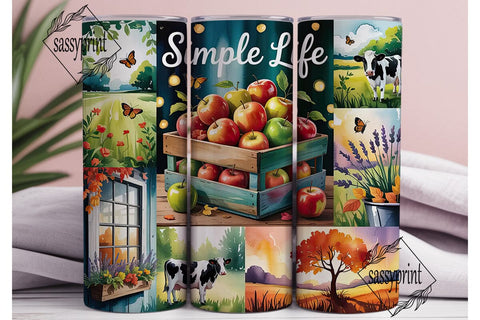 Simple Life Fall 20oz Tumbler Wrap Sublimation sassyprint 