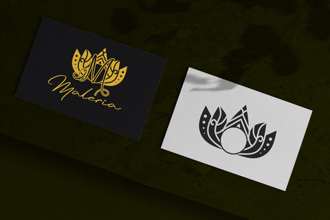 Simple Lotus Mandala Monogram Font Dm Letter Studio 