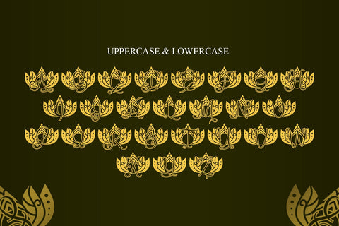 Simple Lotus Mandala Monogram Font Dm Letter Studio 