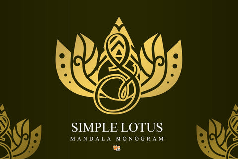 Simple Lotus Mandala Monogram Font Dm Letter Studio 