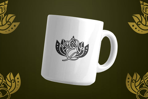 Simple Lotus Mandala Monogram Font Dm Letter Studio 