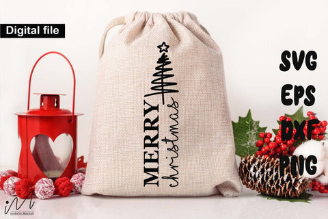 Simple Merry Christmas Wine Bag SVG SVG Isabella Machell 