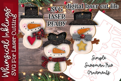 Simple Snowman Trio SVG SVG Whimsical Inklings 