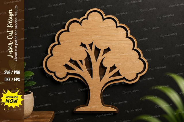 Simple Tree Silhouette laser cut svg File SVG Regulrcrative 