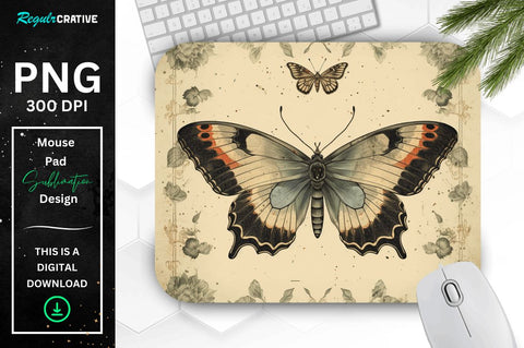 Simple Vintage Mystical Moth mouse pad Bundle Sublimation Regulrcrative 