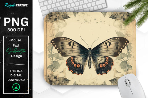Simple Vintage Mystical Moth mouse pad Bundle Sublimation Regulrcrative 