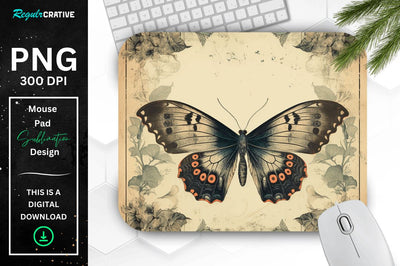 Simple Vintage Mystical Moth mouse pad Sublimation Regulrcrative 