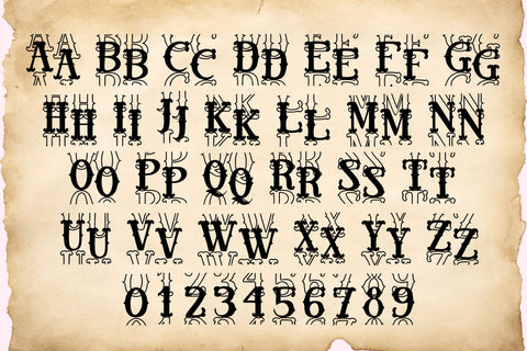 Simple Vintage Stacked Font Dm Letter Studio 