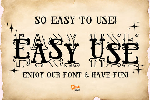 Simple Vintage Stacked Font Dm Letter Studio 