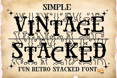 Simple Vintage Stacked Font Dm Letter Studio 