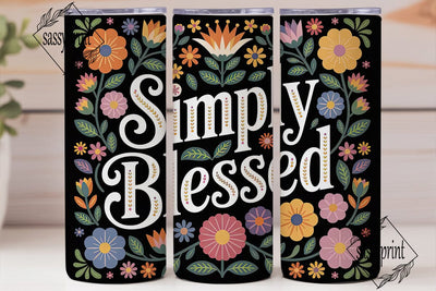 Simply Blessed 20oz Tumbler Wrap Sublimation sassyprint 