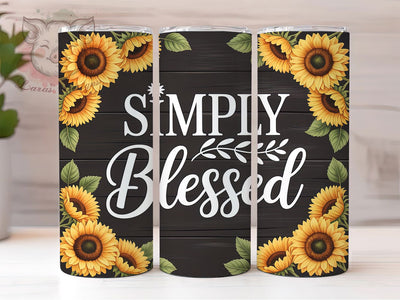 Simply Blessed Flower 20oz Tumbler, Faith Gift, Sublimation Wrap, Christian Mug, 20oz Tumbler Design, Simply Blessed Quote, Inspirational Flower Theme Sublimation Lara' s Designs 