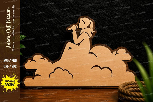 Singer on Cloud Laser Cut Svg Design SVG Regulrcrative 