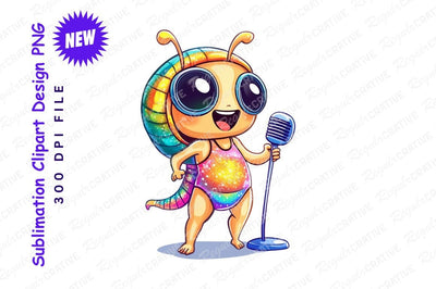 Singing caterpillar cartoon clipart png illustration Sublimation Regulrcrative 
