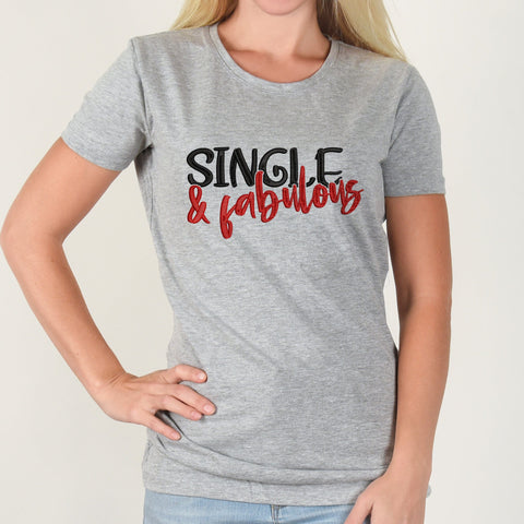 Single and Fabulous Embroidery Design, Anti-Valentine's Day Embroidery Embroidery/Applique DESIGNS HappyDesignStudio 