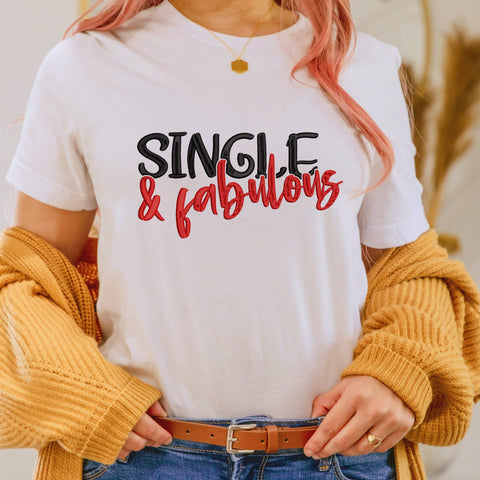 Single and Fabulous Embroidery Design, Anti-Valentine's Day Embroidery Embroidery/Applique DESIGNS HappyDesignStudio 