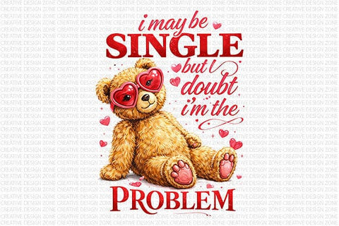 Single Cute Bear Valentine PNG SVG BillahCrafts 