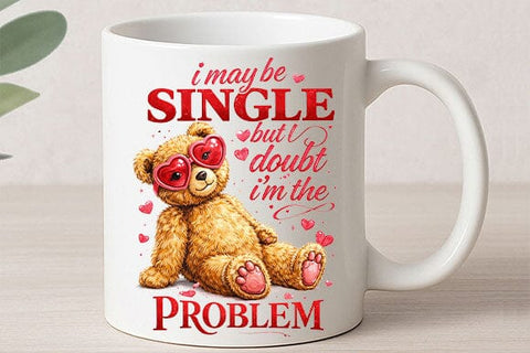 Single Cute Bear Valentine PNG SVG BillahCrafts 