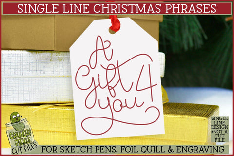 Single Line Christmas Phrases 1 Sketch SVG Files SVG Crunchy Pickle 