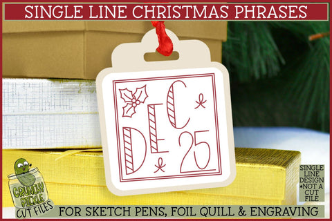 Single Line Christmas Phrases 1 Sketch SVG Files SVG Crunchy Pickle 