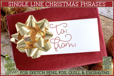Single Line Christmas Phrases 1 Sketch SVG Files SVG Crunchy Pickle 