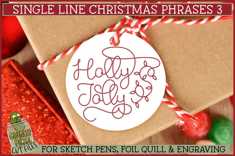 Single Line Christmas Phrases 3 Sketch SVG Files SVG Crunchy Pickle 