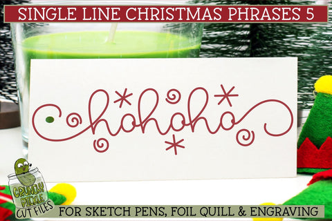 Single Line Christmas Phrases 5 Sketch SVG Files SVG Crunchy Pickle 