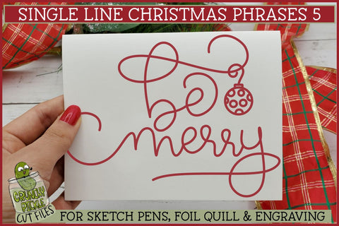 Single Line Christmas Phrases 5 Sketch SVG Files SVG Crunchy Pickle 