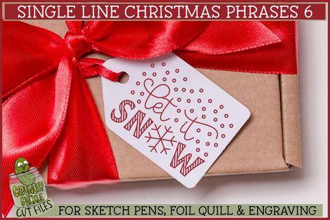 Single Line Christmas Phrases 6 Sketch SVG Files SVG Crunchy Pickle 